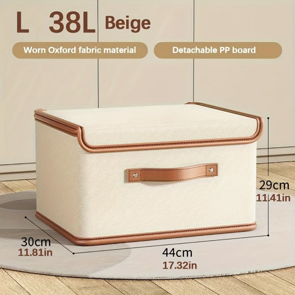 Foldable Storage Bins with Lids 2-Pack, Large Collapsible Clothes Organizer with Flip-Top Closure — Under Bed Storage for Bedroom, Closet, Dorm, Home & Travel | Multiple Sizes