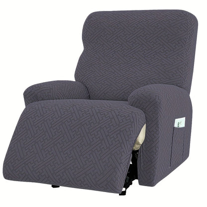 Stretch Recliner Slipcover with Pocket | All-Season 95% Polyester Spandex, All-in-One Recliner Chair Cover, Removable Washable Soft, Living Room Home Decor, 9 Colors