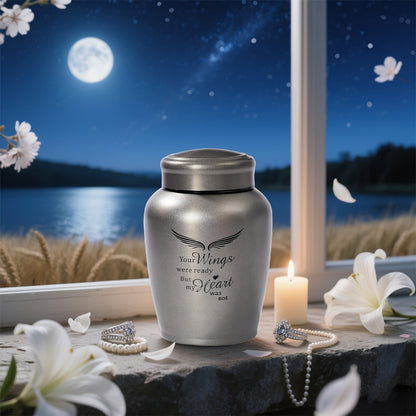 Cremation Urn for Human Ashes Large 8.5 Inch Stainless Steel Burial Urn for Adult Male Female, Memorial Urn for Cremated Remains Holds Up to 180 LBS, Silver or Black