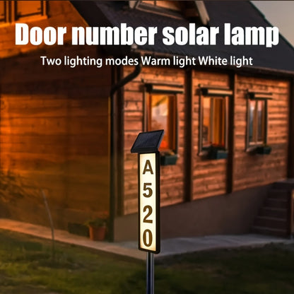Solar Column Sign Light LED Address Sign Light Outdoor - Automatic Dusk to Dawn Solar Powered Post Light for Home Driveway Gate Lawn Floor Yard, No Wiring Waterproof Commercial Address Identification Light