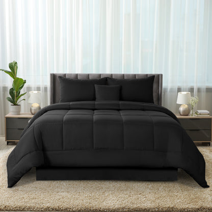 5-Piece Comforter Set – Down Alternative Reversible Quilted Bedding with Bed Skirt & Pillow Shams, Twin Queen King, All Seasons – 13 Colors