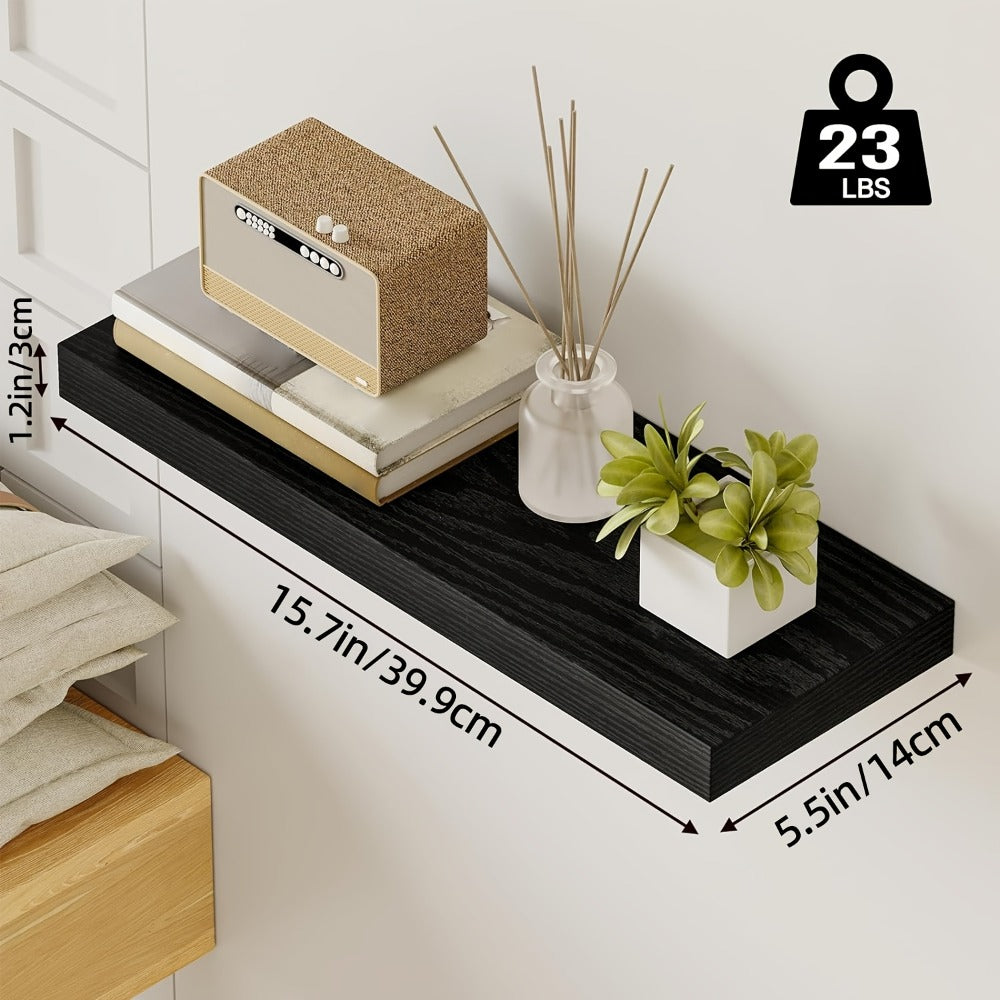 Floating Wall Shelves Set – Wooden Wall-Mounted Shelves for Living Room, Kitchen & Bathroom (2/4/6pcs, 15.7"/19.7"/22")
