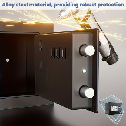 Fingerprint Safe Box with Password and Key Lock 0.3 0.8 1.13 1.71 Cu Ft Home Security Safe for Money Documents Passports Jewelry Bedroom Office Bedside Electronic Combination Lock Steel Safe