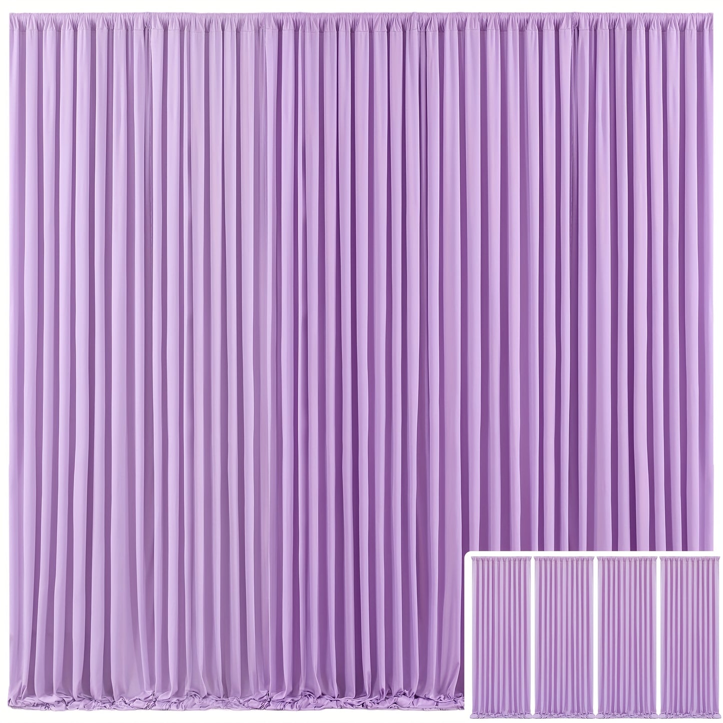 Blackout Backdrop Curtain 4 Pack 5x10 Ft - Heavyweight Nonwoven, Wrinkle-Resistant, Smooth Hanging for Wedding Birthday Baby Shower Party Photography Background Decoration