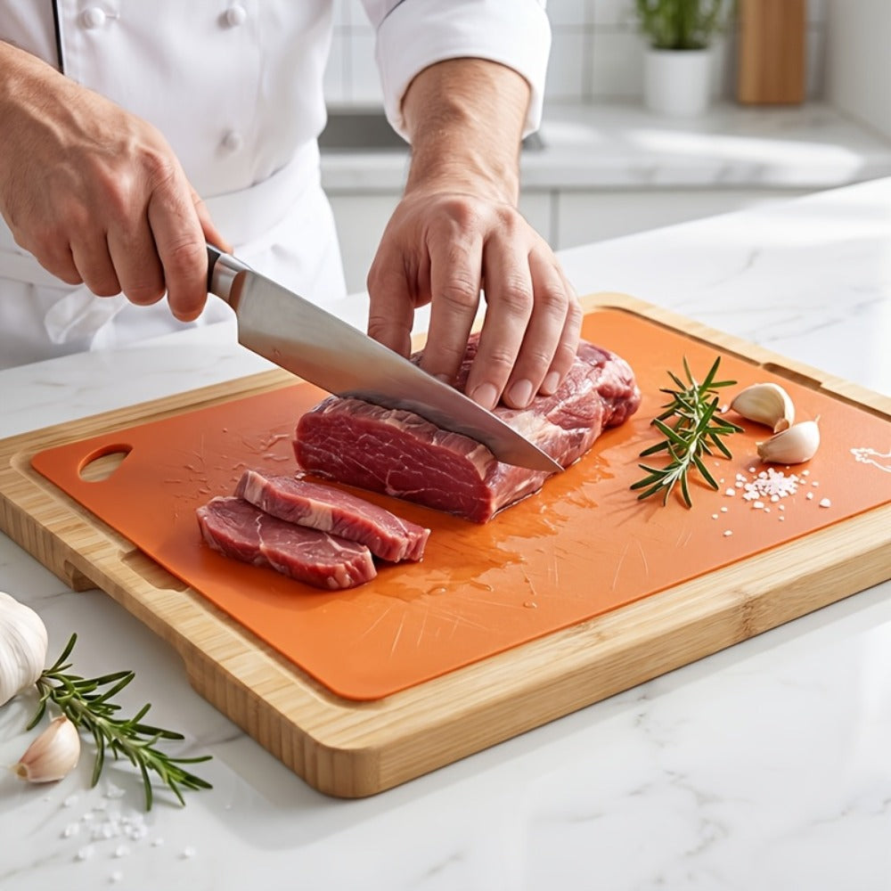 Bamboo Cutting Board Set for Kitchen – Food-Safe Cheese Platter & Charcuterie Board for Meat, Cheese, Bread, Vegetables & Fruits, Perfect Home Kitchen Gadget or Housewarming Gift, 1pc or 7pcs Set