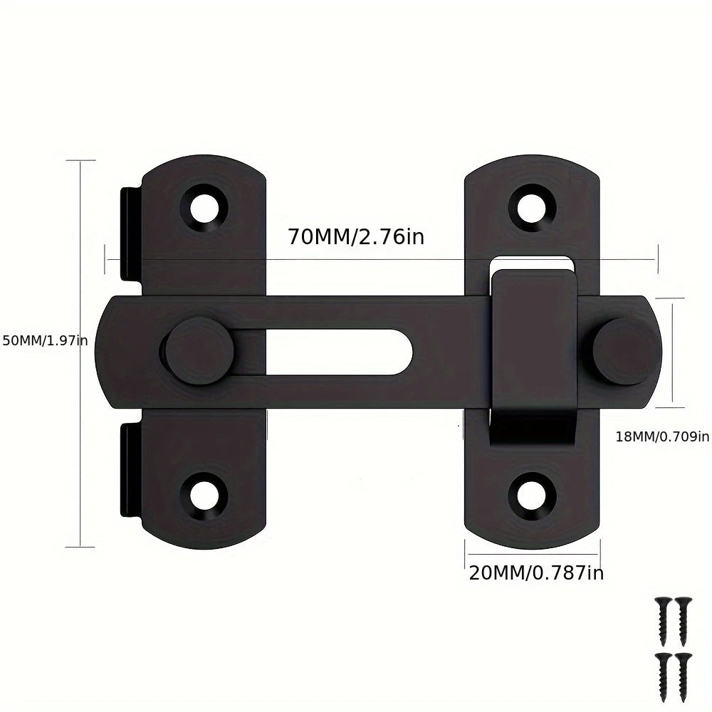 Stainless Steel Door Bolt Lock 180° Flip Latch – Set of 4 Heavy Duty Security Locks with 2 Keys for Garage Stable Bathroom Outdoor Gate Shed Fence Home Door