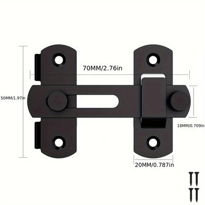 Stainless Steel Door Bolt Lock 180° Flip Latch – Set of 4 Heavy Duty Security Locks with 2 Keys for Garage Stable Bathroom Outdoor Gate Shed Fence Home Door