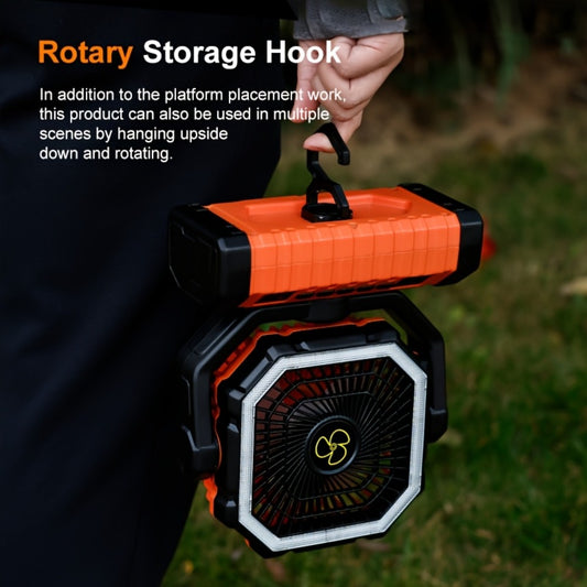 Camping Fan 20000mAh with Built-In LED Light, USB Rechargeable Portable Outdoor Fan with Sturdy Handle, Rugged Compact Design for Tent, Hiking, Fishing, Backpacking and Emergency Power Outage