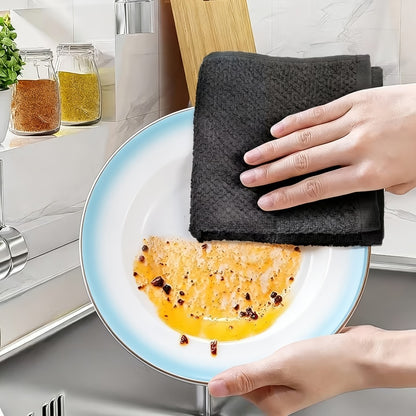 Cotton Kitchen Dish Towel Set 12pcs | 6 Hand Towels 15"x25" & 6 Wash Towels 12"x12" | Striped Weave Absorbent Durable Towels for Cooking Cleaning Drying