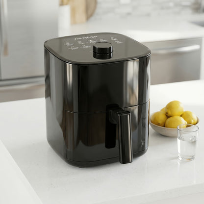 Air Fryer 8-in-1 with LED Touchscreen, 6QT Large Capacity Electric Hot Air Oven, 1350W 360° Hot Air Circulation, Non-Stick Fry Basket, Heat-Insulated Handles, 8 Cooking Presets for Home Kitchen