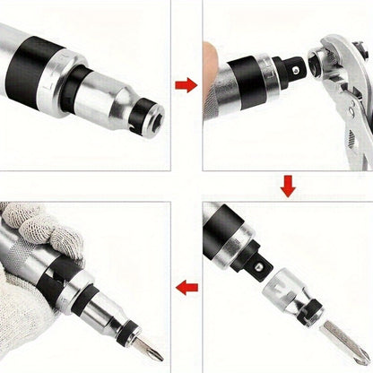 Impact Screwdriver Set 13-Piece – Shock Screw Bits, Chisel Bits & Screw Extractor Remover Kit, Multifunctional Metal Shock Driver Tool Set for Stripped Screw Repair & DIY Use
