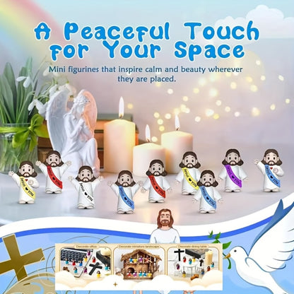 Mini Christian Statues Bulk 50pcs God Bless You Colorful Crosses Vintage Religious Figurines Church Prayer Easter Christmas Decoration Party Props Gift