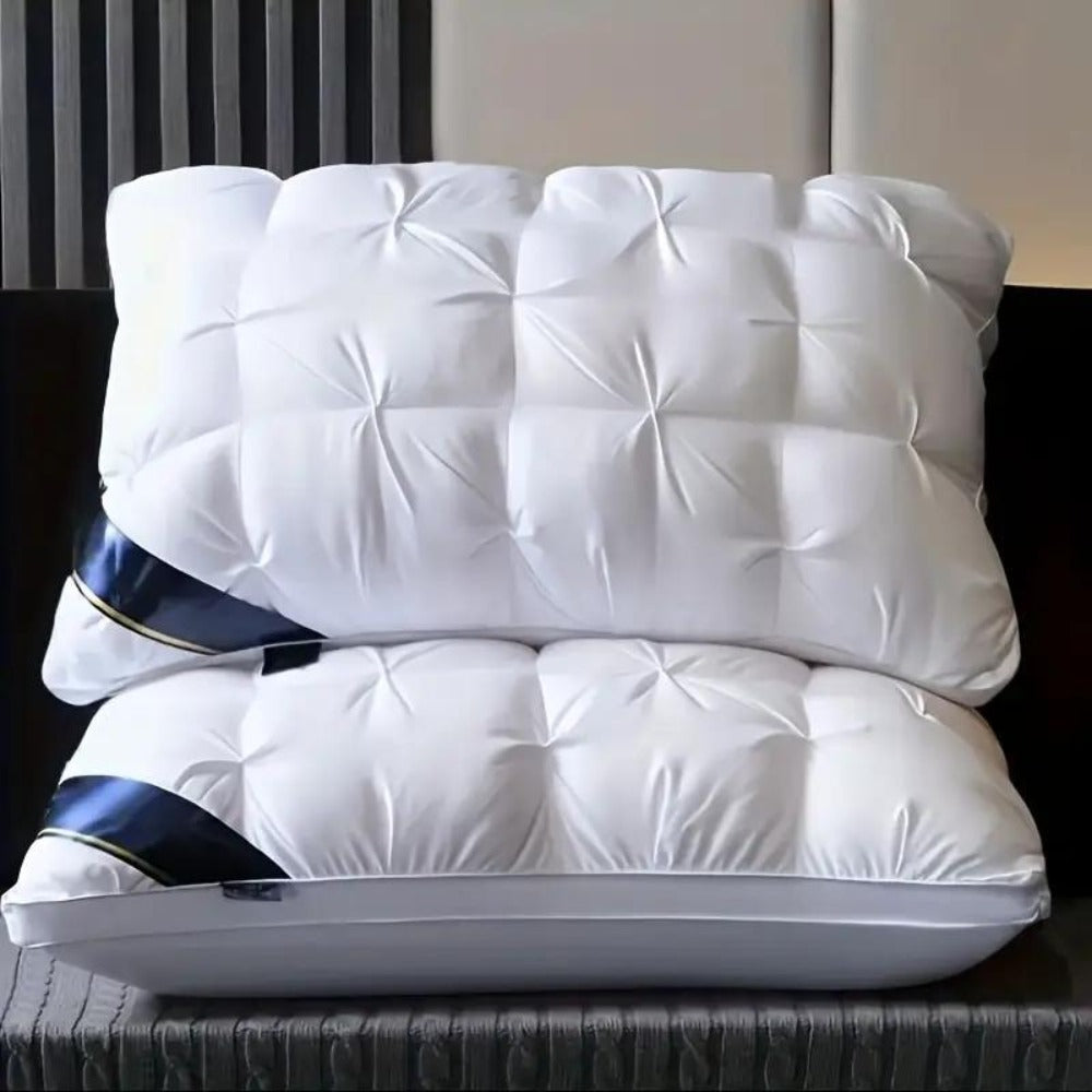 Hotel Quality Pillow Soft Polyester Fiber Deep Sleep Neck Support - No Collapse All Season Machine Washable Satin Cover Zipper Closure White Grey 1pk 4pk Bed Pillow for Home Hotel Bedroom