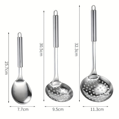 Stainless Steel Cooking Utensil Set 9 Piece for Nonstick Cookware – 304 Grade, Heat Resistant Ergonomic Handles, Dishwasher Safe, Space Saving Kitchen Tools with Hanging Holes for Home & Professional Chefs