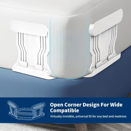 Bed Sheet Holder Straps – Heavy-Duty Mattress Sheet Grippers, No More Loose Bedding, Universal Fit for All Mattress Depths & Sheet Styles, Easy One-Time Installation, White & Gray