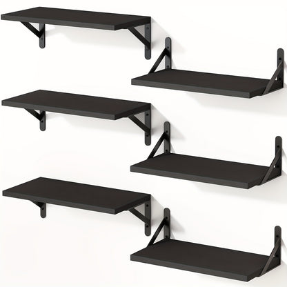 Floating Shelves for Wall – 3 or 6pcs Heavy Duty Farmhouse Wall Shelves for Bedroom, Bathroom, Living Room & Kitchen Decor – Long Ledge Shelf for Storage & Display (Multiple Colors & Sizes)