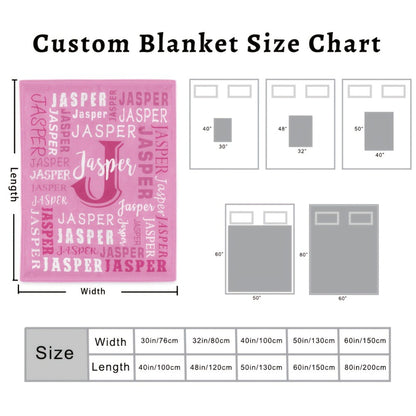 Personalized Flannel Blanket 280GSM Custom Name - Soft All-Season Throw Blanket for Home Picnic Travel, Cozy Polyester Gift Blanket Multi-Color Options