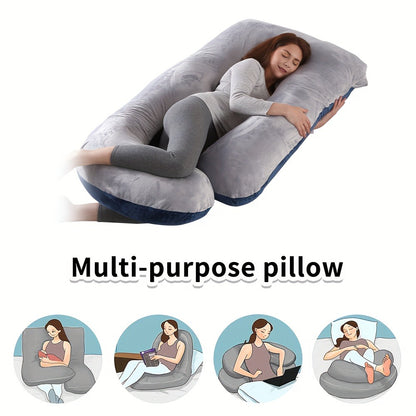 Pregnancy Pillow J-Shape 60 Inch Full Body Maternity Pillow with Velvet Cover – Back Leg Belly Support for Pregnant Women Side Sleeper Body Pillow Multiple Colors