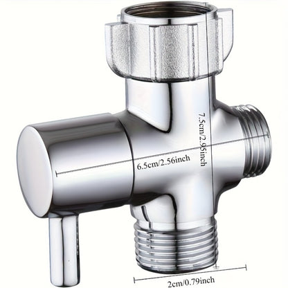 Toilet T-Adapter Diverter Valve with Shutoff - 304 Stainless Steel G7/8 American Thread, Chrome Finish, O-Ring & Mesh Filter Included, No Electricity Required, Universal Toilet Accessory