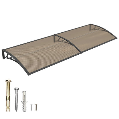 Window Awning Door Canopy Polycarbonate Overhang – UPF 50+ UV & Rain Protection, Leak-Proof Hollow Sheet, Weather-Resistant Outdoor Patio Awning for Doorways, Windows, Storefronts – Multiple Sizes & Colors