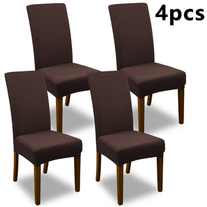 Stretch Dining Chair Covers Set | Elastic Jacquard Slipcovers for Dining Room Kitchen Wedding Office, 4pcs or 6pcs, 9 Colors, Washable Furniture Protector