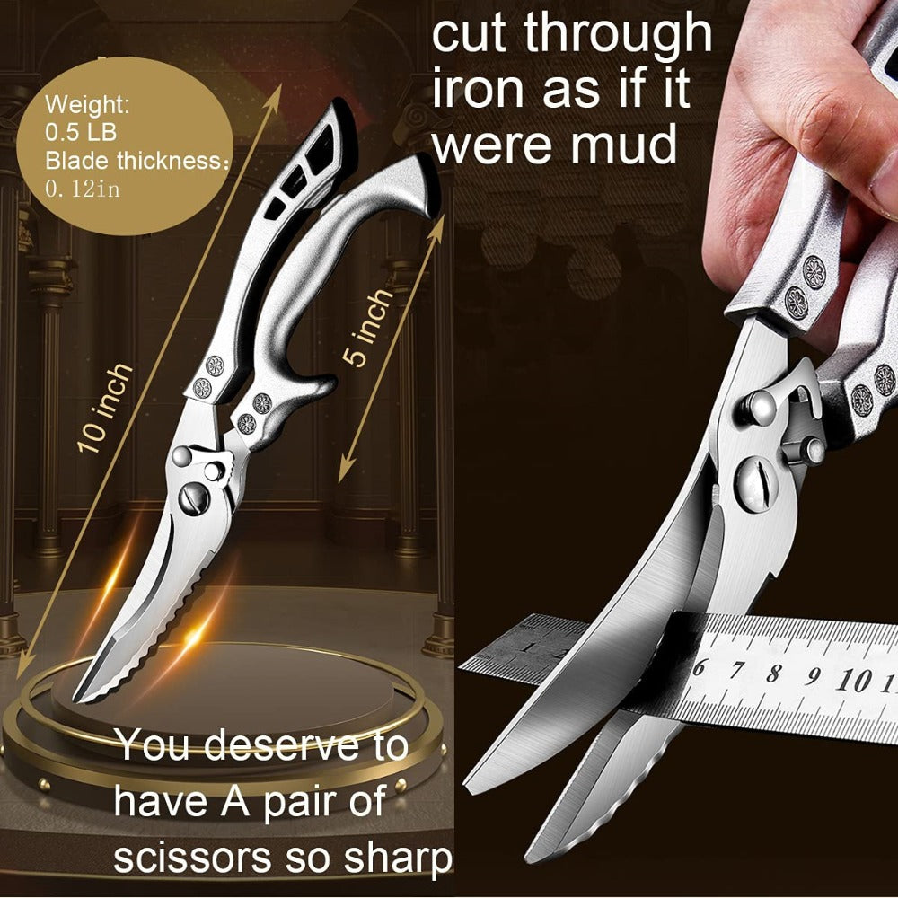 Kitchen Knife Set 3/7pc Professional Chef Knife Set with Butcher Boning Scissors | Stainless Steel Cooking Knives for Home Hotel Camping