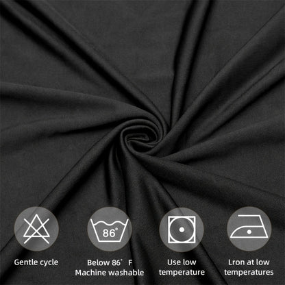 Spandex Table Skirt for Rectangle Tables 6ft, Black White Stretch Table Cover for Events Weddings Banquets, Washable Wrinkle Resistant