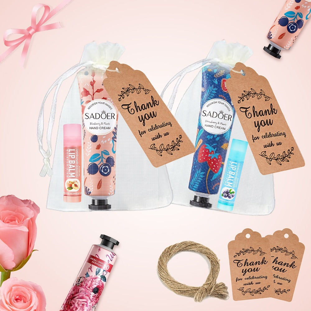 24pcs Bulk Lip Balm & Hand Cream Gift Set – Party Favors, Wedding & Thank You Gifts for Guests
