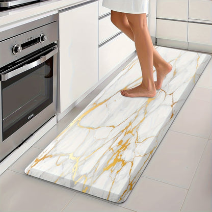Anti Fatigue Kitchen Mat Non-Slip Cushioned Floor Rug for Standing Desk Sink Office - Marble Pattern