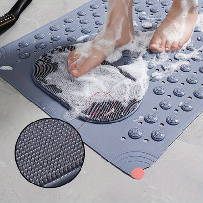 Non-Slip Bath Mat with Massage Buttons - PVC Shower Mat with Polka Dot Pattern, 0.35" Thick Rectangular Bathroom Safety Mat | Anti-Slip Bathtub Mat for Shower, Tub & Bathroom Floor | Multiple Colors