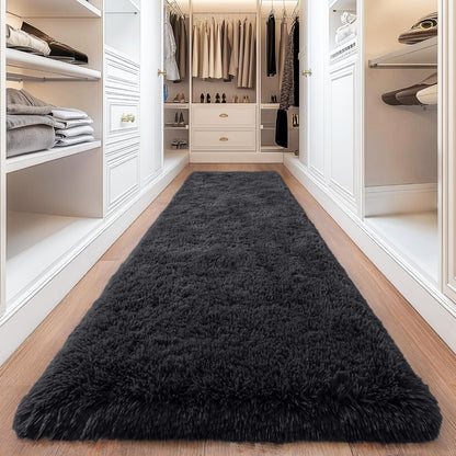 Shaggy Area Rug 4x6 - Soft Plush Non-Slip Indoor Carpet for Living Room Bedroom, Machine Washable Floor Mat in Navy White Beige Black Grey