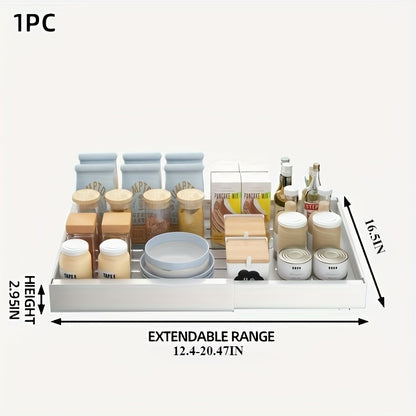 Expandable Pull-Out Cabinet Organizer Under Sink Storage Drawer Rack 2-Pack Adjustable Kitchen Shelf Organizer for Pots Pans Spices