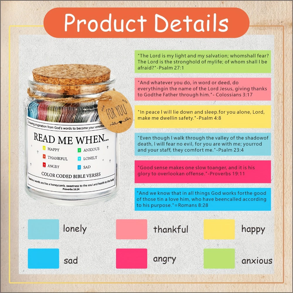 Bible Verse Jar with Handmade Wooden Cross 92 Scripture Cards Christian Gift Set for Women – Easter, Christmas, Birthday, Father’s Day & Graduation