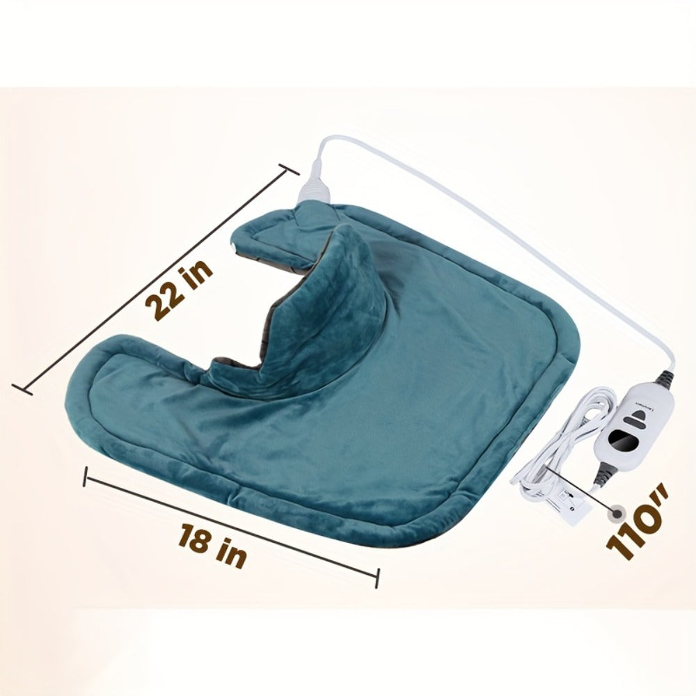 Graphene Heating Pad for Neck Shoulders & Back – 130W Weighted Electric Pad, Soft Flannel, Multiple Heat Settings, Timer & Auto Shut-Off, Machine Washable, 22"x18"