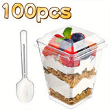 100 cups + 100 lids + 100 spoons