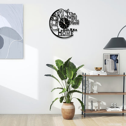 Coffee Vinyl Record Wall Clock Silent, Decorative Coffee Cup Design Clock for Kitchen Living Room Bedroom, Unique Home Decor Gift for Coffee Lovers Christmas Birthday