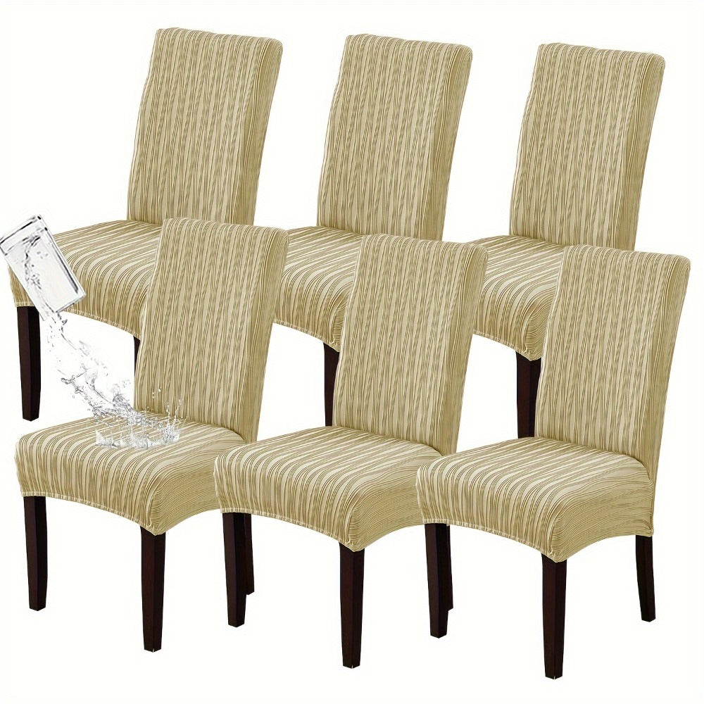 Dining Chair Covers Stretch Slipcovers Set of 4 or 6, Stain Resistant Removable Washable Chair Protector for Home Kitchen Restaurant Wedding, Spandex Jacquard Fabric, 7 Colors Available