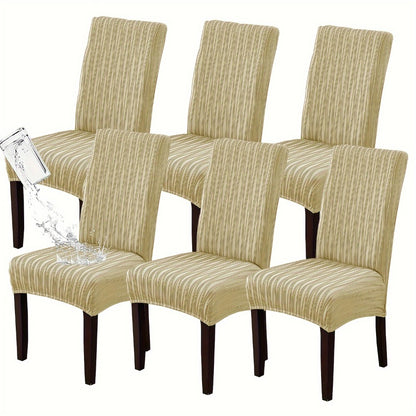 Dining Chair Covers Stretch Slipcovers Set of 4 or 6, Stain Resistant Removable Washable Chair Protector for Home Kitchen Restaurant Wedding, Spandex Jacquard Fabric, 7 Colors Available