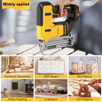 Cordless Brad Nailer and Stapler 2-in-1 Compatible with DEWALT 20V MAX Battery, Brushless Motor, Heavy-Duty Safety Lock, Fires 1-3/16" Nails & 7/8" Staples for Flooring Trim Woodworking (Tool Only)