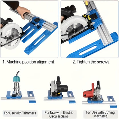 Circular Saw Guide Rail Heavy Duty Metal Manual Precision Cutting Tool for DIY Woodworking Construction Straight Cut Guide No Electricity Required Stable Durable Design