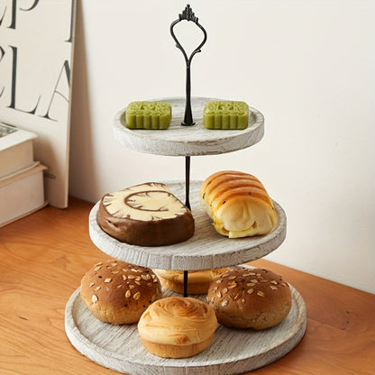 Wood Cupcake Stand 3 Tier Rustic Dessert Tower Holder for Birthday Party Wedding Baby Shower Farmhouse Woodland Decor Cupcake Display Rack Cake Serving Tray Table Centerpiece