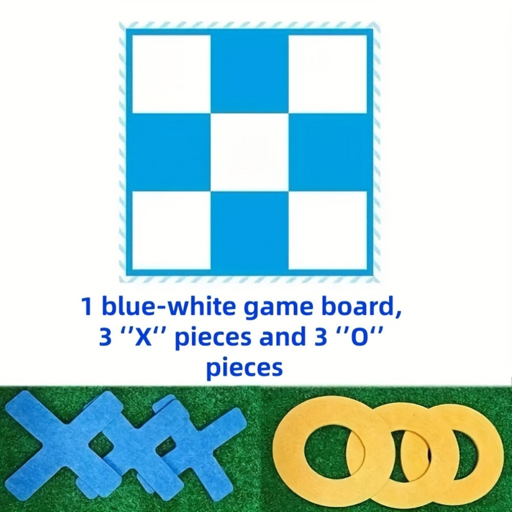 Large Outdoor Chess Board Game Set – Giant Checkerboard with Chess Pieces & Storage Bag, Multiplayer Team Game for Indoor Outdoor Camping, Family Backyard Fun, Holiday Party Game, Red & Blue