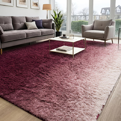 Shaggy Plush Area Rug - Soft Fluffy Carpet for Living Room, Bedroom & Sofa | Non-Slip Machine Washable Tie-Dye & Solid Color Long Pile Rug | Luxury Home Decor Floor Mat in Multiple Sizes & Colors