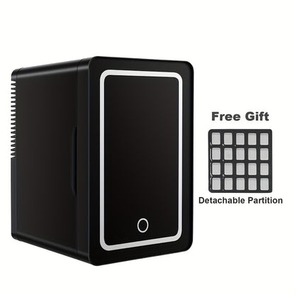 Mini Fridge 1.59 Gal 9-Can - AC/DC Portable Cooler & Heater, Silent Thermoelectric Refrigerator for Skincare, Drinks & Cosmetics, Bedroom, Office, Dorm, Desk, Car & Travel