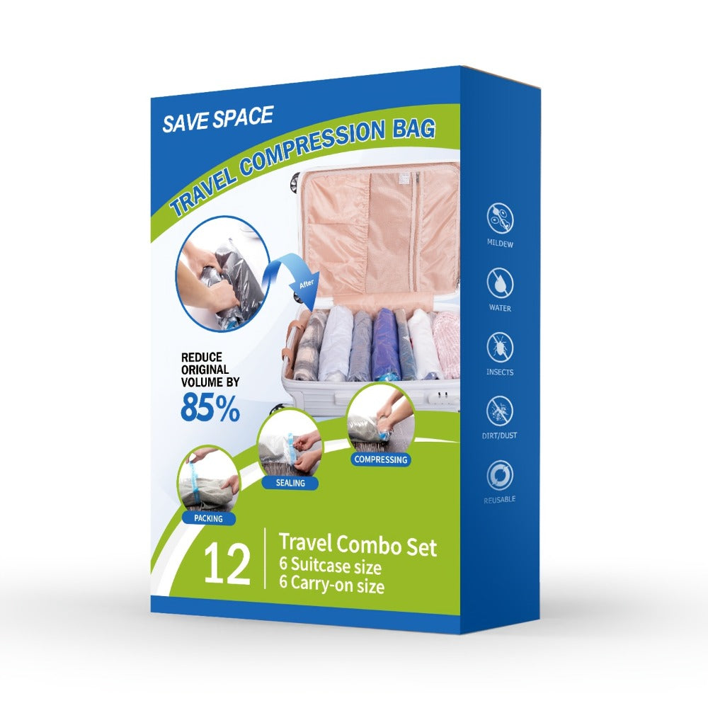 Vacuum Storage Bags Space Saver Bags for Clothes Comforters Bedding Travel Luggage – Extra Thick Jumbo Seal Bags 4pcs 8pcs 10pcs 12pcs 20pcs 30pcs