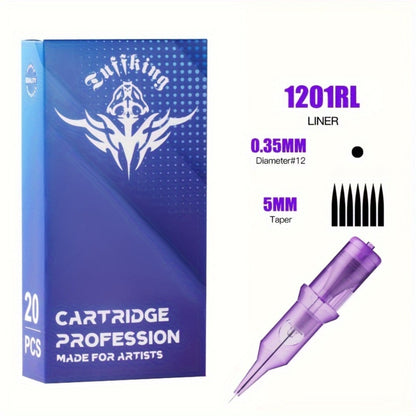 Disposable Tattoo Needles Mixed Size Sterilized RL RS M1 0.35mm – Safety Tattoo Needle Set for Tattoo Artists and Beginners, Body Art Supplies 30 40 100 Piece Bulk Pack