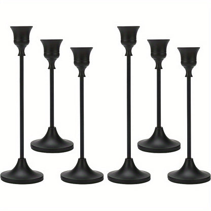 Metal Bell Candlestick Holders Set – Vintage Copper & Black Taper Candle Holders for Wedding Centerpieces, Christmas Table Decor, Halloween, Anniversary, Birthday Party, Home & Hotel Decoration