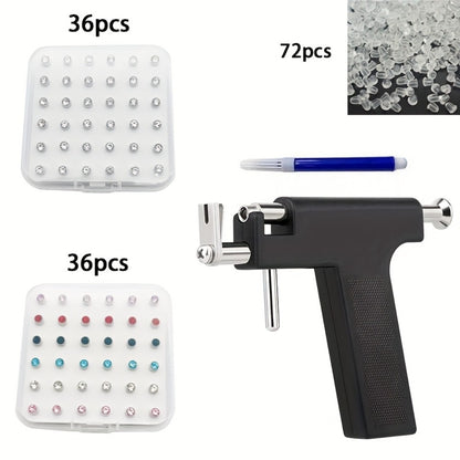 Ear Piercing Tool Set Reusable - Safe Ear Piercing Kit with Ear Studs, Professional Piercing Gun for Home & Salon Use, Unisex, Hypoallergenic Ear Studs Included, Multiple Combination Options