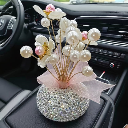 Crystal Flower Car Decoration Handmade DIY Simulation Crystal Flowers for Car Center Console Dashboard Home Decor Holiday Party Birthday Gift Mother's Day Valentine's Day