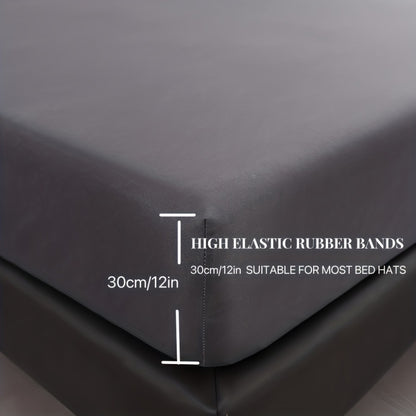 Waterproof Fitted Sheet Soft Breathable Mattress Cover Solid Color Deep Pocket Bed Sheet for Bedroom Guest Room Dorm Twin Full Queen King